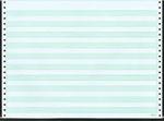 12 27/32 x 11  1-Part Continuous #15 Forms White with 1/2 in. Green Bar 